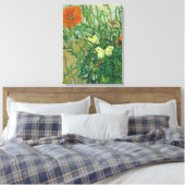Vincent Van Gogh - Schmetterlinge und Mohn Leinwanddruck (Insitu (Schlafzimmer))