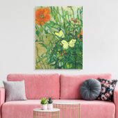 Vincent Van Gogh - Schmetterlinge und Mohn Leinwanddruck (Insitu (Wohnzimmer))