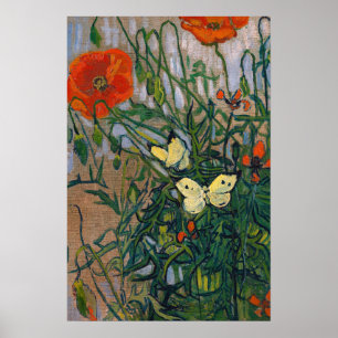 Vincent van Gogh - Schmetterlinge und Mohn Poster