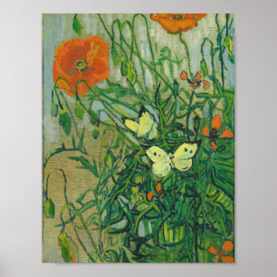 Vincent Van Gogh - Schmetterlinge und Mohn Poster