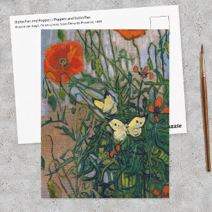 Vincent van Gogh - Schmetterlinge und Mohn Postkarte