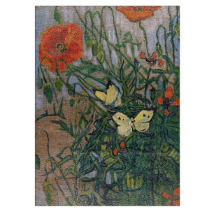 Vincent van Gogh - Schmetterlinge und Mohn Schneidebrett