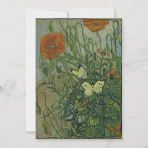 Vincent van Gogh - Schmetterlinge und Mohnblumen Einladung