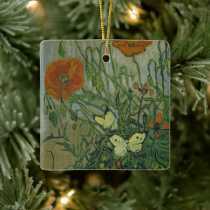 Vincent van Gogh - Schmetterlinge und Mohnblumen Keramikornament