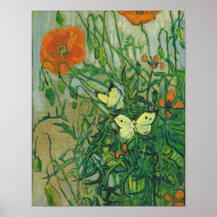 Vincent van Gogh - Schmetterlinge und Mohnblumen Poster