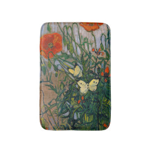 Vincent van Gogh - Schmetterlinge und Pfoten Badematte
