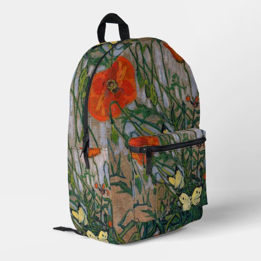 Vincent van Gogh - Schmetterlinge und Pfoten Bedruckter Rucksack (Rückseitige Ecke links)