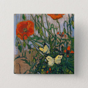 Vincent van Gogh - Schmetterlinge und Pfoten Button