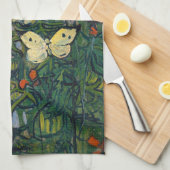 Vincent van Gogh - Schmetterlinge und Pfoten Geschirrtuch (Viertel Falte)