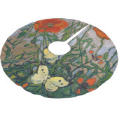 Vincent van Gogh - Schmetterlinge und Pfoten Polyester Weihnachtsbaumdecke (Schrägansicht)