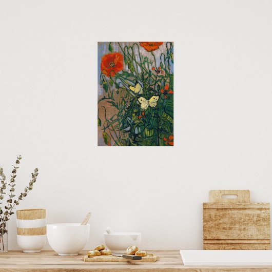 Vincent van Gogh - Schmetterlinge und Pfoten Poster (Küche)