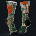 Vincent van Gogh - Schmetterlinge und Pfoten Socken<br><div class="desc">Schmetterlinge und Poppies - Vincent van Gogh,  Oil on Leinwand,  1890</div>