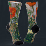 Vincent van Gogh - Schmetterlinge und Pfoten Socken<br><div class="desc">Schmetterlinge und Poppies - Vincent van Gogh,  Oil on Leinwand,  1890</div>