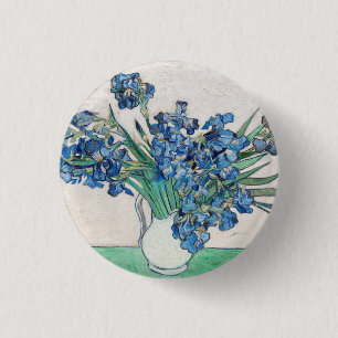 Vincent Van Gogh. Schwertlilien. Floraler Impressi Button