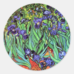 Vincent Van Gogh - Schwertlilien - Flower Lover Fi Runder Aufkleber