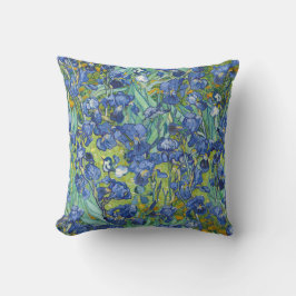 Vincent Van Gogh Schwertlilien in Blau und Grün Kissen