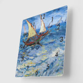 Vincent van Gogh - Seascape bei Saintes-Maries Quadratische Wanduhr (Winkel)