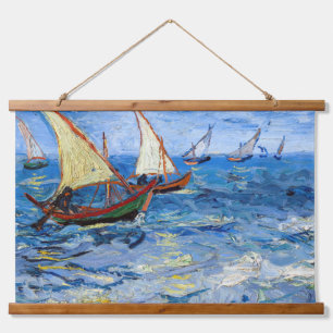 Vincent van Gogh - Seascape bei Saintes-Maries Wandteppich Mit Holzrahmen