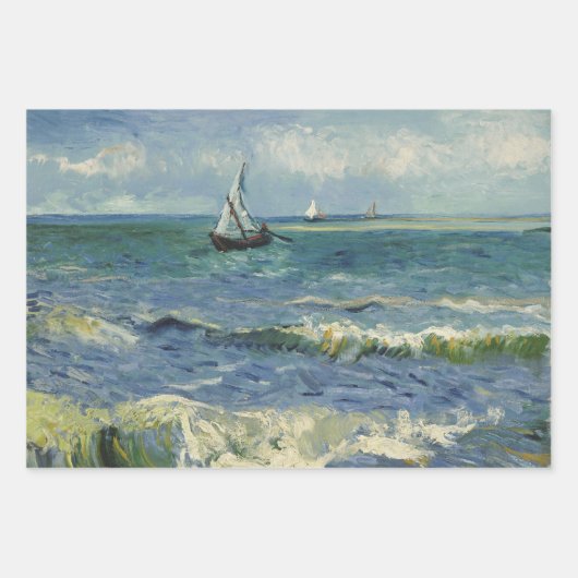 Vincent van Gogh - Seascape in der Nähe von Sainte Geschenkpapier Set (Vorderseite)