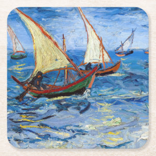 Vincent van Gogh - Seestück in Saintes-Maries Rechteckiger Pappuntersetzer