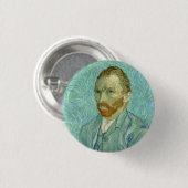 Vincent Van Gogh selbst Portrait Blue Background Button (Vorne & Hinten)