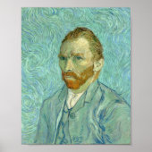 Vincent Van Gogh selbst Portrait Blue Background Poster (Vorne)