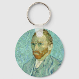 Vincent Van Gogh selbst Portrait Blue Background Schlüsselanhänger