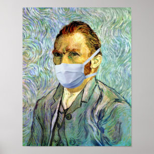 Vincent Van Gogh selbst Portrait mit Maske Spoof Poster