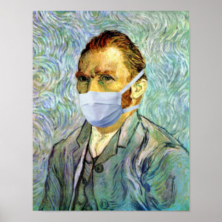 Vincent Van Gogh selbst Portrait mit Maske Spoof Poster