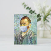 Vincent Van Gogh selbst Portrait mit Maske Spoof Postkarte (Stehend Vorderseite)