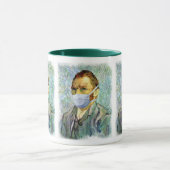 Vincent Van Gogh selbst Portrait mit Maske Spoof Tasse (Zentrum)