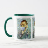 Vincent Van Gogh selbst Portrait mit Maske Spoof Tasse (Links)