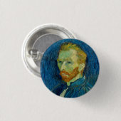 Vincent Van Gogh selbst Portrait mit Palette Art Button (Vorne & Hinten)