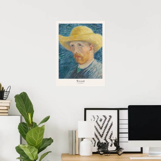 Vincent van Gogh selbst-Portrait mit Strohhut Art Poster (Heimbüro)