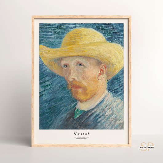 Vincent van Gogh selbst-Portrait mit Strohhut Art Poster