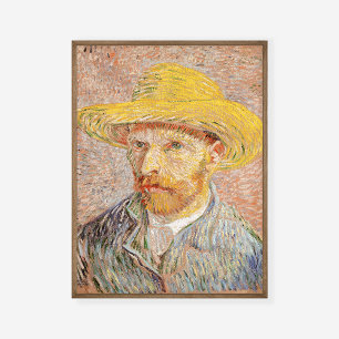 Vincent van Gogh selbst-Portrait Strohhut Pink Poster
