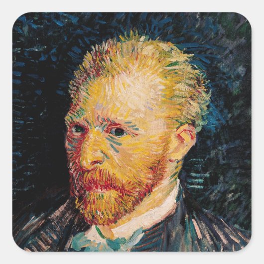 Vincent van Gogh | Selbstportrait, 1887 Quadratischer Aufkleber (Vorderseite)