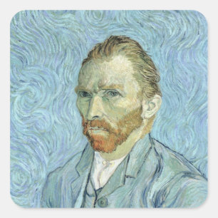 Vincent van Gogh   Selbstportrait, 1889 Quadratischer Aufkleber