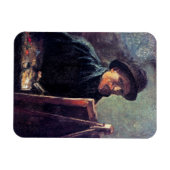 Vincent Van Gogh - Selbstportrait Dunkler Filzhut Magnet (Horizontal)