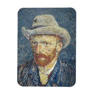 Vincent van Gogh Selbstportrait mit Filzhut Magnet
