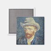 Vincent van Gogh | Selbstportrait mit Filzhut Magnet (Vorderseite/Rückseite)