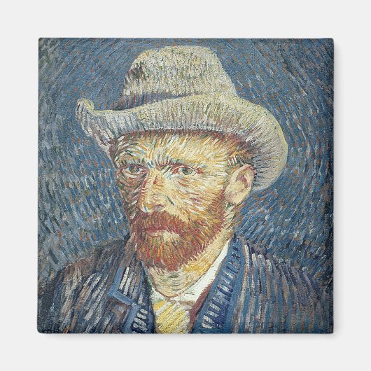 Vincent van Gogh | Selbstportrait mit Filzhut Magnet (Vorne)