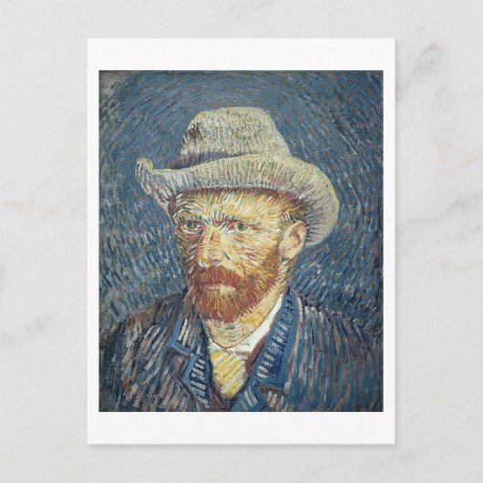 Vincent van Gogh | Selbstportrait mit Filzhut Postkarte (Vorderseite)