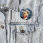 Vincent Van Gogh Selbstportrait mit grauem Filthut Button (Beispiel)
