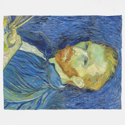 Vincent van Gogh - Selbstportrait mit Palette Fleecedecke (Vorderseite (Horizontal))