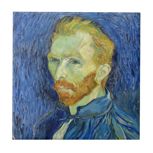 Vincent van Gogh - Selbstportrait mit Palette Fliese (Vorderseite)