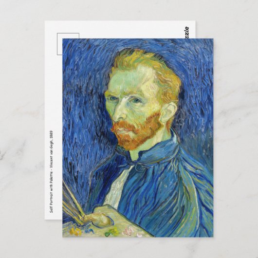 Vincent van Gogh - Selbstportrait mit Palette Postkarte (Vorne/Hinten)