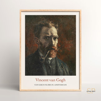 Vincent van Gogh Selbstportrait mit Pipe Art Print Poster
