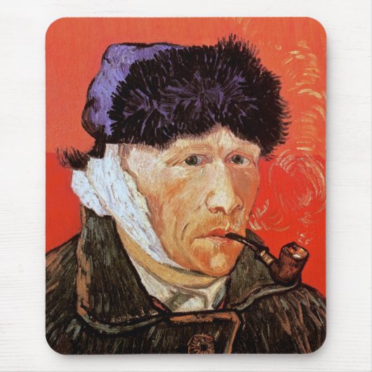 Vincent Van Gogh - Selbstportrait mit verbanntem O Mousepad (Vorne)