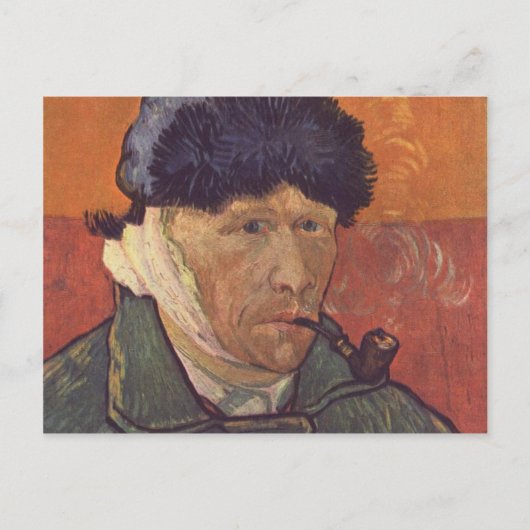 Vincent Van Gogh - Selbstportrait mit verbanntem O Postkarte (Vorderseite)